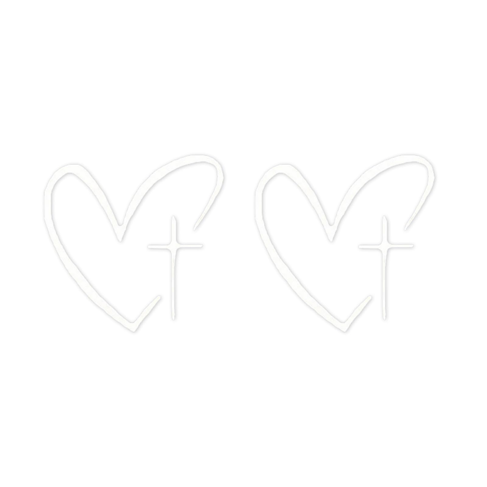 Trendy Heart Shape Crossed Rearview Mirroring Vinyls Decal Sticker for Cars and Motorcycles Hassle Less Removal None Damage Tradition Auto Glass Embellishments