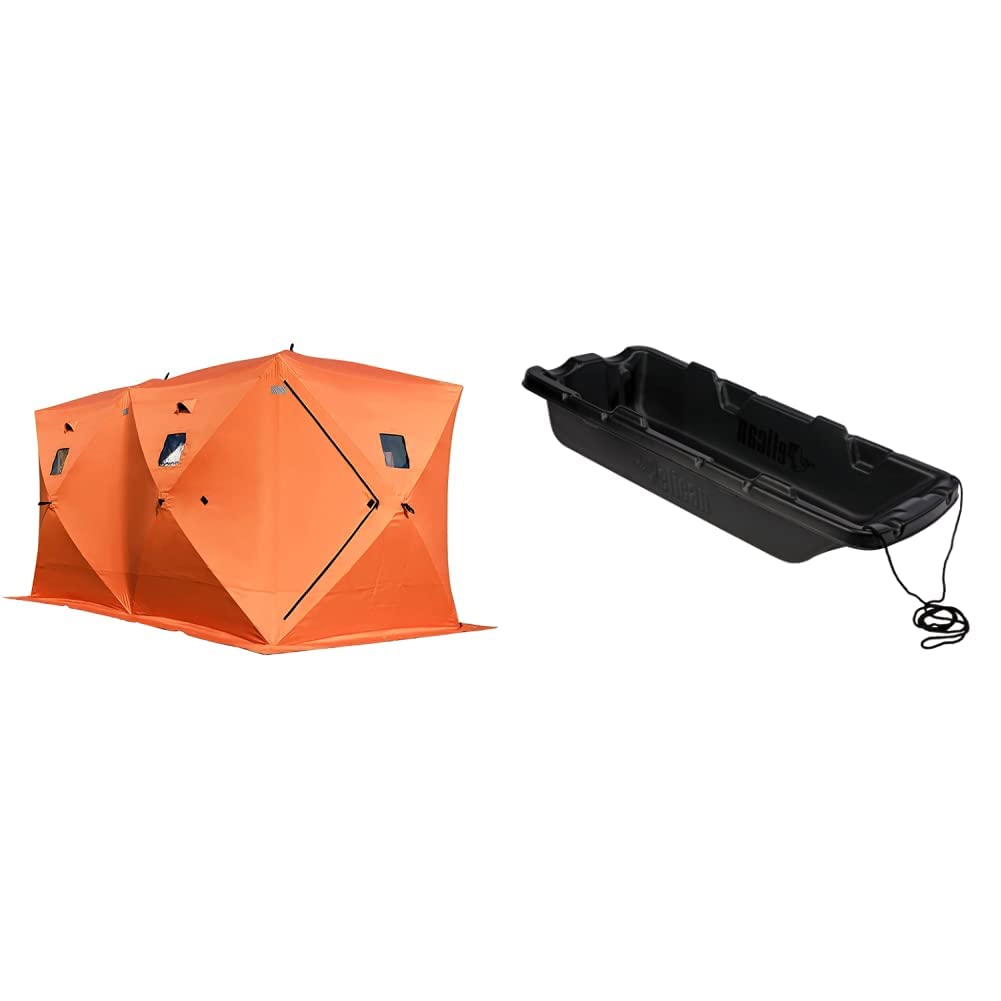 VEVOR Ice Fishing Shelter 2/3/4/8 Person Popup + Pelican Trek 45