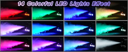 Image of DaBeatz Fog Machine 500W with 13 RGB LED Colors & Indicator Light, Includes 2 Wireless Remote Controls - Party Smoke Machine for Halloween, Weddings, Festivals & Indoor and outdoor Event
