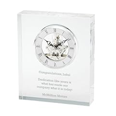 THINGS REMEMBERED Engraved Crystal Skeleton Desk Clock (Free Customization) product image