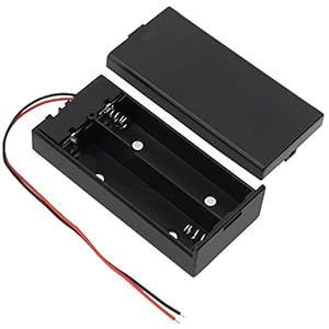 KEESIN 4 stuks 3,7 V 18650 batterijhouder, case, kunststof, opbergdoos met aan/uit-schakelaar en bevestiging…