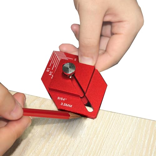 Trim Carpentry Tools 9/64 Aluminum Alloy Trim Measurement Tool High Precision Measuring Tools 3/16 inch and 9/64 inch Thickness Plate Marking Short Offsets Tool Adjustable Distance