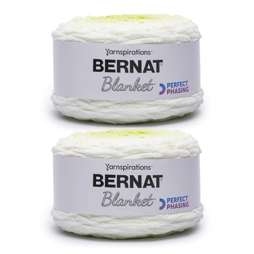 Image of Bernat Blanket Perfect Phasing - 2 Pack of 220 Yards /10.5 oz Citron 100% Polyester Yarn