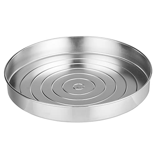 Mdesign Rustic Lazy Susan Turntable Metal Spinner Tray - Kitchen Cabinet, Pantry, Fridge, Cupboards, Or Counter Organizing, Fully Rotating Organizer For Food, Spices, Or Condiments, 12" Round, Chrome #TOP5