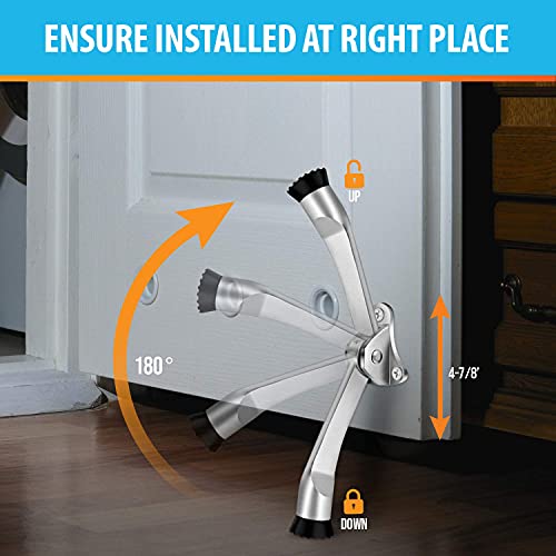 Door Stopper - 2 Pack 4 Inch Door Stop, Door Stops Kickstand, Door Stopper Hinge, Non-Slip Rubber, Metal Door Stopper, Door Holder, Door Stoppers #TOP1