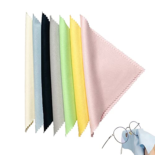 Yoezuo 7 PCS Chiffons Microfibre de Nettoyage, Chiffon de Nettoyant Lunettes pour Lunettes, Téléphones, Ordinateurs Portables, Tablettes, Écrans, Objectifs d'appareils Photo (18 * 15cm, 7 couleurs)