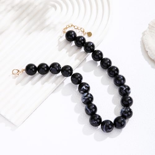 Collier de grosses perles de 20mm surdimensionné en résine style estival - 6