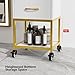 OmySalon Salon Storage Trolley Cart, White Gold Salon Station for Stylist, Beauty Wooden Hair Cabinet with Dryer Holder & Drawer, Hairdressing Tools Organizer Equipment for Spa Barbershop