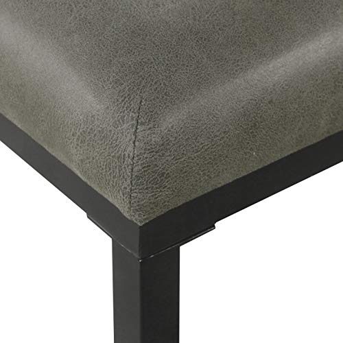Homepop Home Decor | Modern 24-Inch Counter Stool | Backless Metal Frame Bar Stools Counter Height | Decorative Home Furniture, Gray Faux Leather #TOP5