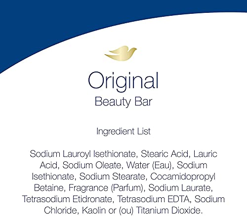 Dove Soap Original Beauty Bar Gentle Cleanser for Softer and Smoother Skin with 1/4 Moisturizing Cream White More Moisturizing than Bar Soap,135gm Pack of 8 - 8