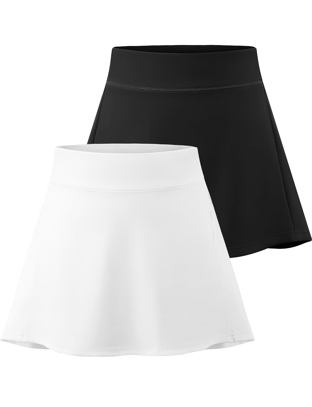 Star Vibe 2 Stücke Röcke Tennis Outfit Damen Skirt Schwarzer Weißer Sport Rock Kurz Rock Damen Tennis Mit Hose
