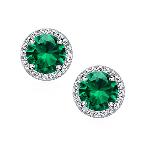 SMILEST Mothers Day Gifts - May Birthstone Earrings for Women Wife, Sterling Silver Birthstone stud Earring Emerald May Earring Green Earrings Anniversary Birthday Gifts for Mom Wife Grandma Mom Gift