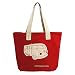 Produktbild BRISA VW Collection - Volkswagen Wiederverwendbare Canvas-Einkaufs-Tüte-Strand-Tasche mit T1 Bulli Bus Motive (Silhouette/Rot)