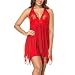 FeelinGirl Women Plus Size Halter Night Dress Red 4XL