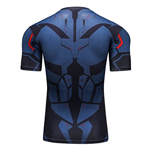 Red Plume Camiseta masculina de compressão esportiva justa para corrida, Morcego, L