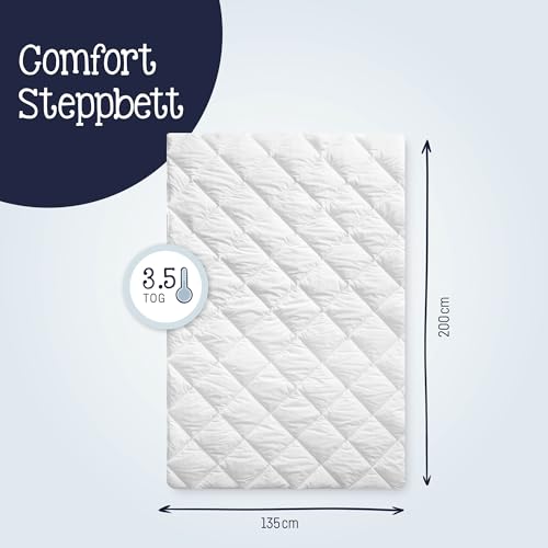 Julius Zöllner Jugendsteppbett Comfort 135x200 cm - Steppdecke - Zudecke - Steppbett - atmungsaktiv - schadstoffgeprüft
