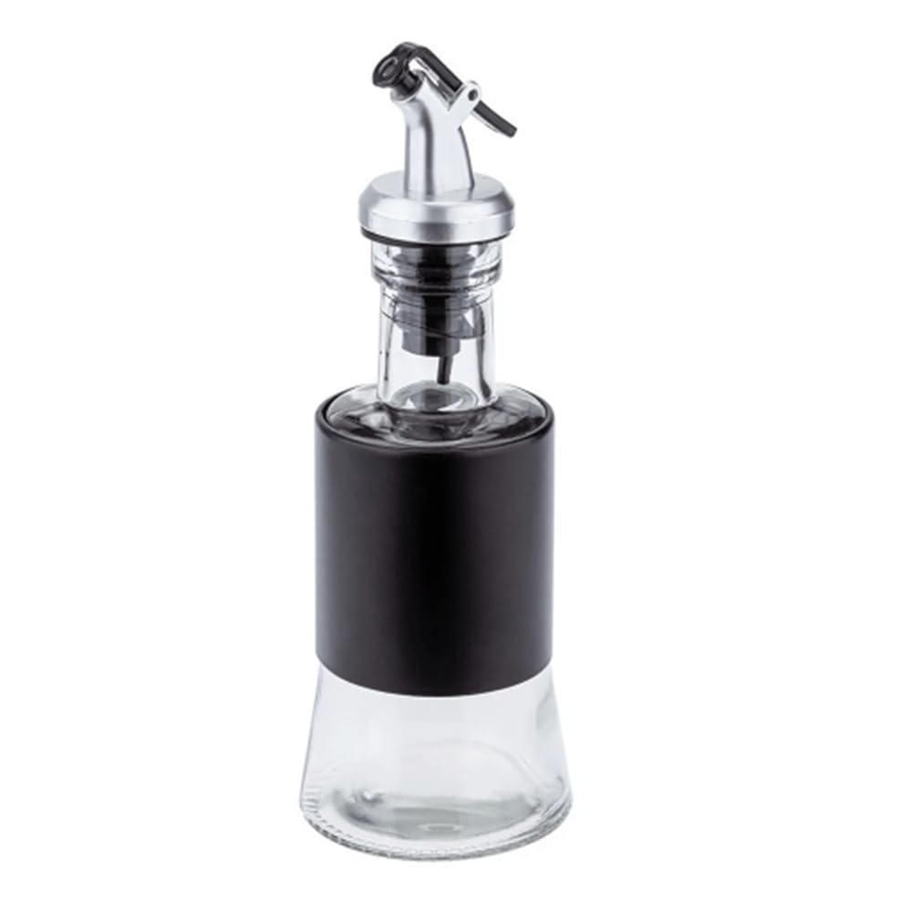 Galheteiro 200 ML Corpo de Vidro e A?o Inox Pintado 18 x 6,5Cm Preto Weck Ud