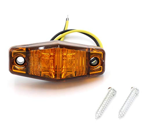 Tmh 10 Pcs 2.5 Inch 5 Amber + 5 Red Super Flux Led Side Marker Fender Light 12V Dc Universal For Trucks Rv Cab Surface Mount 2 Diodes Aa12 #TOP5