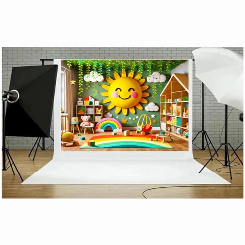 Fondo Fotográfico Para Niños 7X5FT Verde miniatura 4