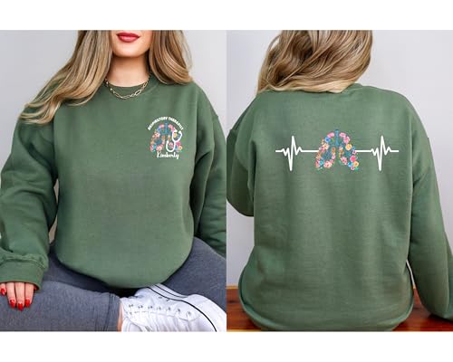 Custom Respiratory Therapist Sweatshirt, RRT Sweater, Personalized Floral Shirt, Gift Multi4