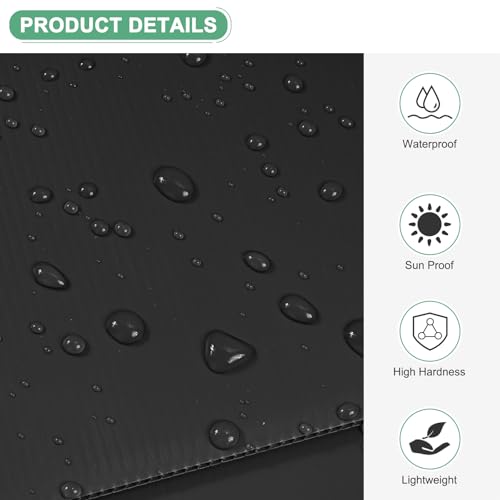 Image of M METERXITY 6-Pack Corrugated Plastic Sheets, 12 Inch x 16 Inch Waterproof Blank Corrugated Poster Board Yard Signs for Garage Sale /Office /Classroom /Party /Lawn Sign Road [4mm Thick, Black]