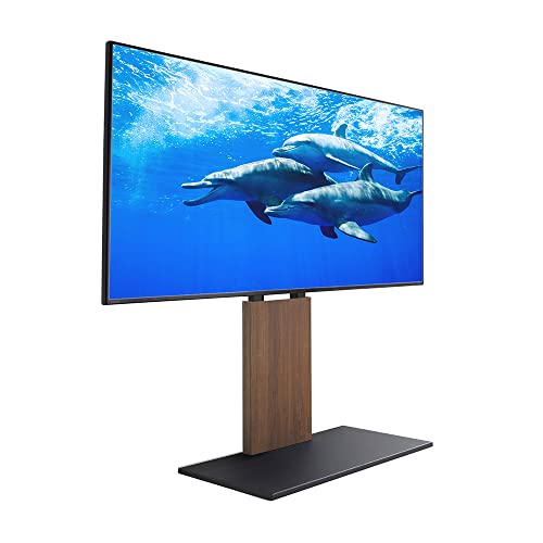 WALL V2 Low Type | Japanisch Eleganter 32-60 Zoll Universal Wand TV-Ständer mit verstellbare Halterung, kein Bohren | Walnuss