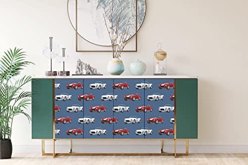 Pegatina en la cómoda para proteger y decorar muebles infantiles con coches 4