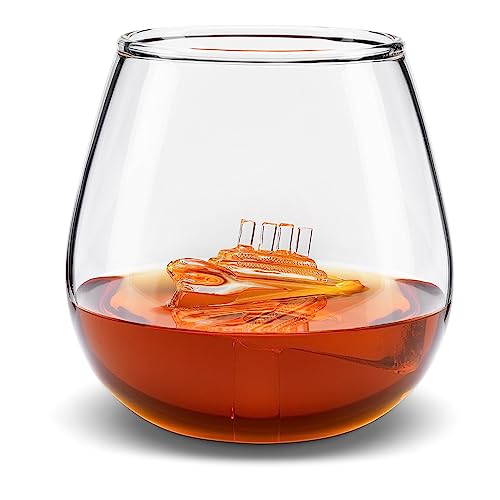 Connoisseur Creations Ship in a Glass Large Detailed Sinking Boat Whisky Tumbler
