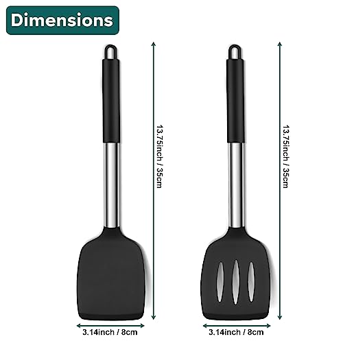 Joyfair Silicone Spatula, Stainless Steel Spatula Pack of 2 - Image 2