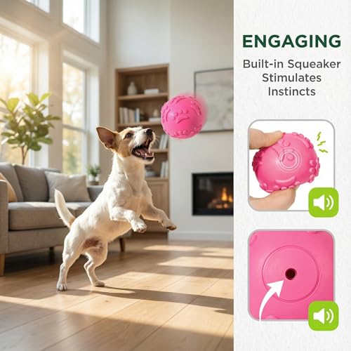 BRRDAQU 3 Stück Hundespielzeug Ball Unzerstörbarer Hundeball 6 cm Quietschball aus TPR Hund Kauspielzeug Schwimmfähig für Pool Training für Mittelgroße Und Kleine Hunde(Blau Rosa Grün)