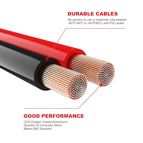 AWELTEC Jumper Cables for Car,8 Gauge 12 Feet Heavy Duty Booster Cable,Quick Connect Automotive Wires with Alligator Clips,Carrying Bag for Cars Trucks - Thumbnail 2