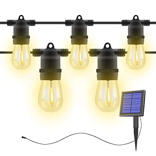 Preisvergleich Produktbild Moppson Solar Lichterketten Wasserdicht Aussen 10LED Licht mit Klaren Gluehbirne Lichterkette Schaffen Ambiente Außen Lichterketten für Bistro Veranda Garten Deck Hinterhof Café Bar Party Patio Xmas