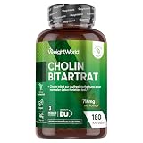 Cholin Bitartrat Kapseln - 714mg pro Portion - Cholin trägt zur Aufrechterhaltung einer normalen Leberfunktion bei (EFSA) - Für 3 Monate Vorrat - Täglich 2 Kapseln - 180 Stück - von WeightWorld