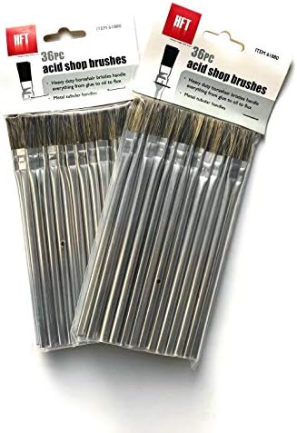 Harbor Freight Tools Horsehair Bristle Acid Shop Brushes, 1/2-inch (2 Packs of 36)
