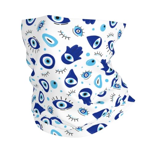 TZTTZT Polainas de cuello de mal de ojo azul vintage para hombres y mujeres, bufanda para la cabeza, pasamontañas, bandana