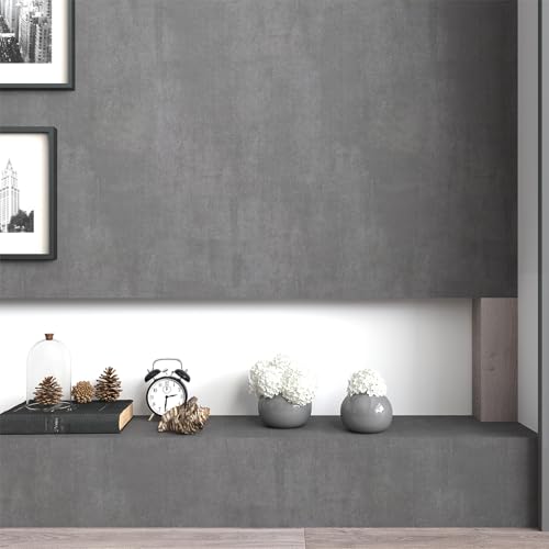 LACHEERY Papier Peint Gris Foncé en Effet Beton 40cm x 200cm Tapisserie Murales Papier Peint Salon Industriel Vinyle Adhesif Meuble Imperméable Autocollant...
