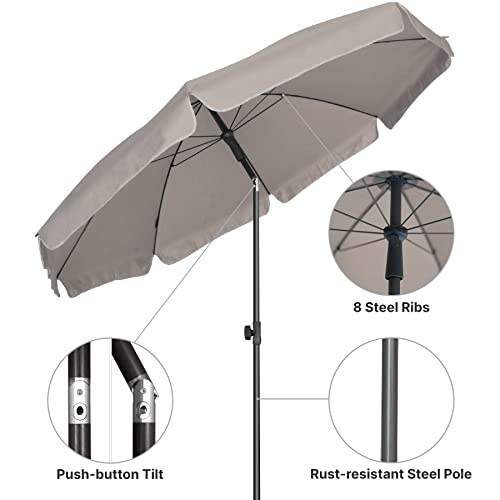 Ammsun AX-KQ5U-2U81 Patio Umbrella Market Table Umbrella 6.5 Ft Tilt Steel Pole Upf50+ Protection thumb #1