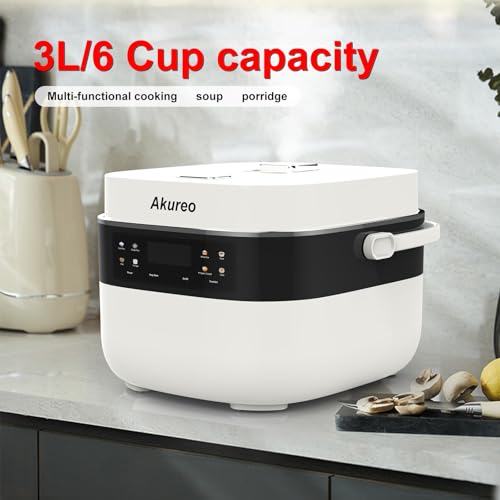 Image of 3L Smart Rice Cooker, 6-Cup Uncooked, Fuzzy Logic, Stainless steel spherical inner pot with non-stick ceramic glaze coating, Keep Warm, Cream White