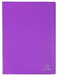 Exacompta - Ref 88226E - Semi-Rigid PP Display Book - Suitable for A4 Documents, Wipeable Cover, 500 Micron Polypropylene, 20 Pockets, 40 Viewing Pages - Purple Cover