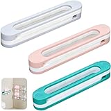 3er Set Schuhregal Wandmontage ohne Bohren - Faltbarer Slipper Halter für Badezimmer - Platzsparender Schuhhalter PP für 3 Paar Schuhe - Blau, Rosa & Grau (30-73cm) - Schuh Organizer für Wand & Tür