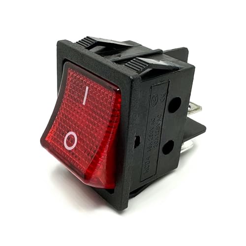 Interrupteur à bascule DPST 4 broches 15A 250V AC KCD4-201NB-4P-R voyant rouge