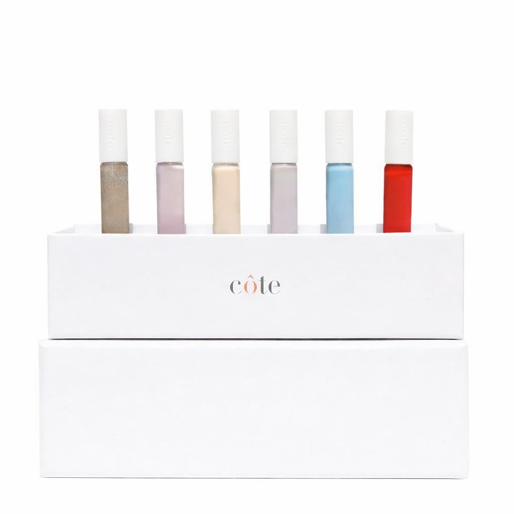 Cote Shop Côte Beauty La Palette Mini Nail Polish Discovery Set, Vegan Non-Gel Nail Polishes, Travel Size Gift Set, Clean Beauty, Made in USA, 0.4 fl oz Each, Set of 6