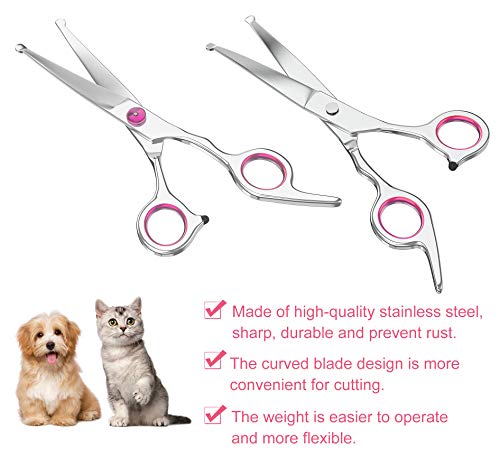 Petsvv 7.5" Curved Dog Grooming Scissors with Safety Round Tips, Light Weight Professional Pet Grooming Shears Stainless Steel for Dogs Cats Pets - Image 4