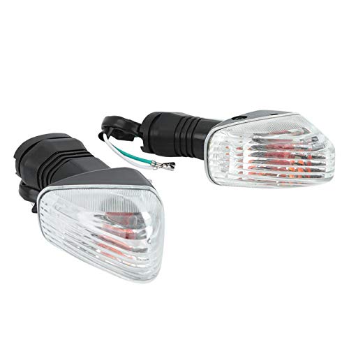 Lámpara indicadora de luz de señal de giro 2 piezas lámpara apta para accesorios de modificación de motocicleta ZX-6R(Blanco negro)