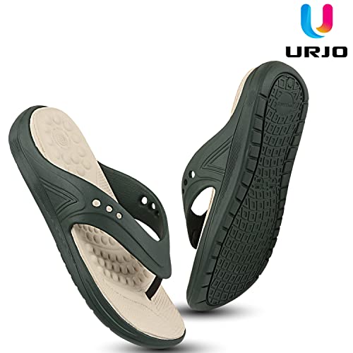 Image of URJO FOAM Men's Slippers /FlipFlops Lightweight Super Flexible Arch Support Durable Anti Skid & Stylish Dailywear Slippers /FlipFlops for Men