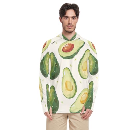T-Shirt Homme Avocats Verts Animés : Protégez Votre Peau du Soleil Pendant le Running et la Pêche