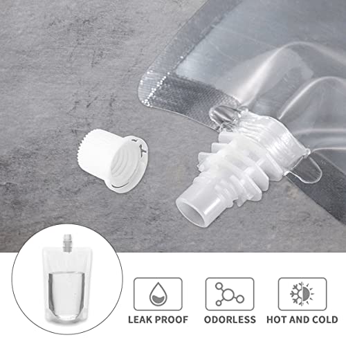 Ansari Cruise Plastic Liquor Pouches Drinking Flasks Kit, Concealable And Reusable Clear Liquid Bags Sneak Alcohol Flask For Travel Cruises ( 10×8Oz+10×16Oz+1×Funnel ) (Esongn) #TOP3