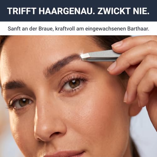KLINGENHELD® Haargenaue Pinzette - greift jedes Haar beim 1. Versuch ohne durchrutschen - Pinzette Augenbrauen Zupfen handgeschliffen… – Ansicht 6