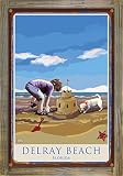 Delray Beach Florida Sand Castle Rustic Metal Print on Reclaimed Barn Wood from Alla Prima Painting by Artist Joanne Kollman 11.5' x 17.5'