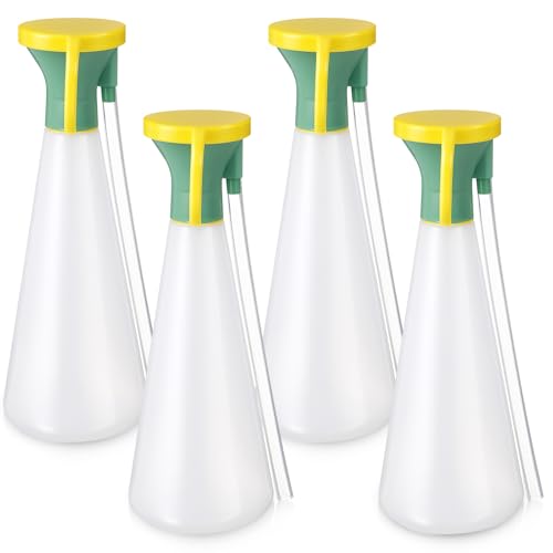 Teenyyou 4 Pcs Eye Wash Cup 7.9 x 3.1 Inches PE Portable Eyewash Cleaner with Pressing Pipet Reusable Eye Rinse Cups Eyewash Care Bottle for Construction Sites, Travel, Labs, Dust/Welding Cleaning